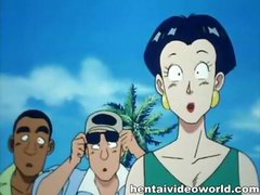 Anime brunette banged from behind